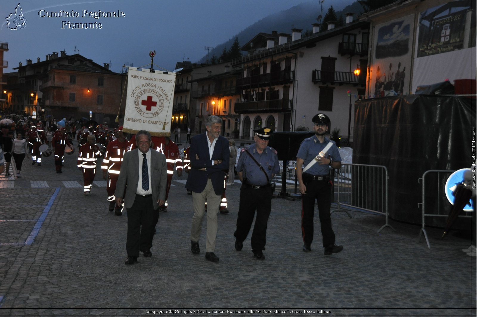 Sampeyre (CN) 28 Luglio 2018 - La Fanfara Nazionale alla "3 Notte Bianca" - Croce Rossa Italiana - Comitato Regionale del Piemonte