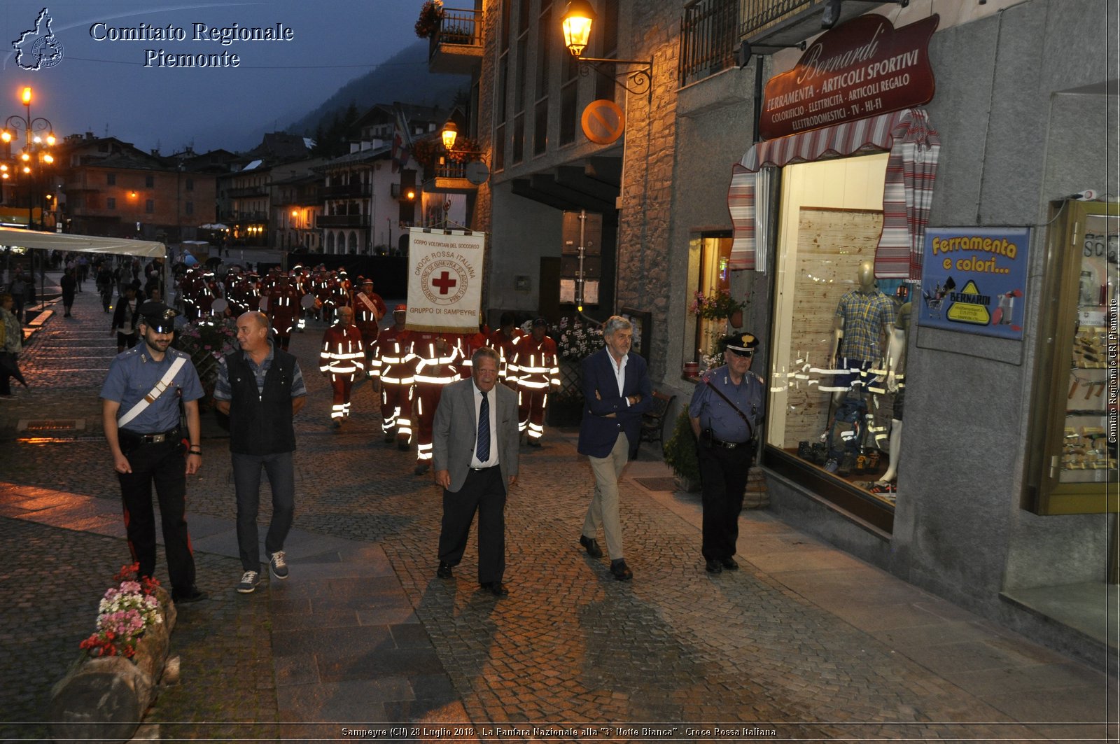 Sampeyre (CN) 28 Luglio 2018 - La Fanfara Nazionale alla "3 Notte Bianca" - Croce Rossa Italiana - Comitato Regionale del Piemonte