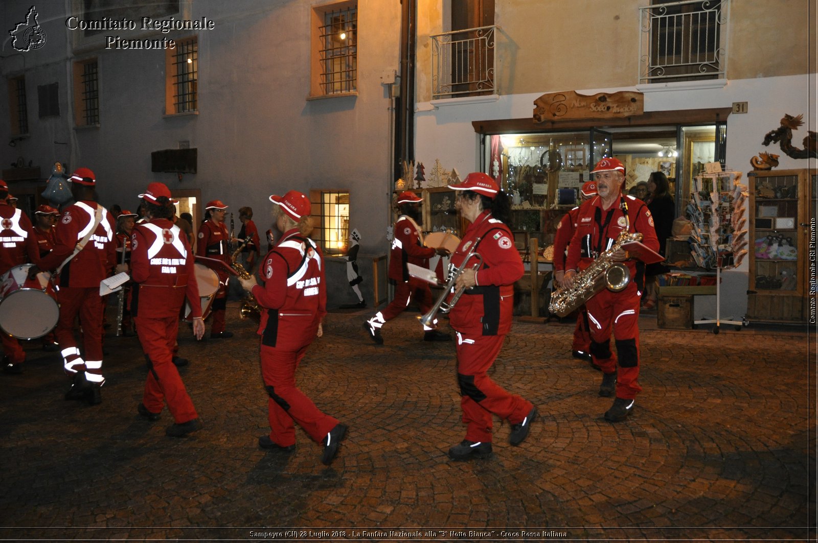 Sampeyre (CN) 28 Luglio 2018 - La Fanfara Nazionale alla "3 Notte Bianca" - Croce Rossa Italiana - Comitato Regionale del Piemonte