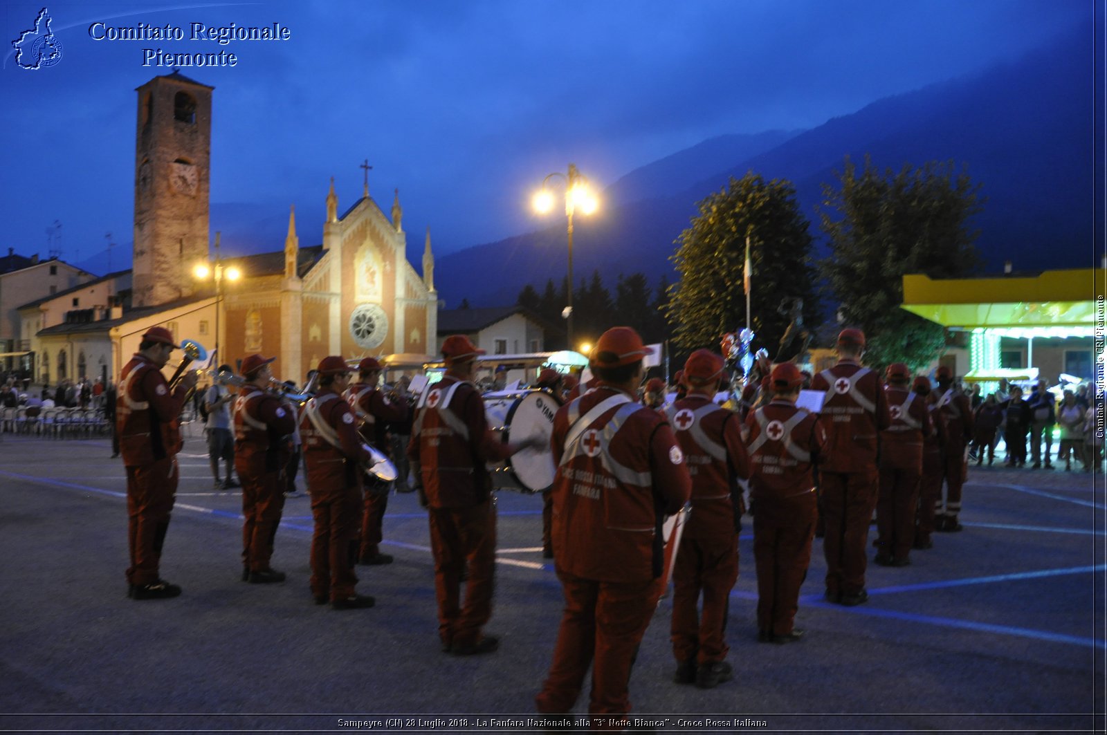 Sampeyre (CN) 28 Luglio 2018 - La Fanfara Nazionale alla "3 Notte Bianca" - Croce Rossa Italiana - Comitato Regionale del Piemonte