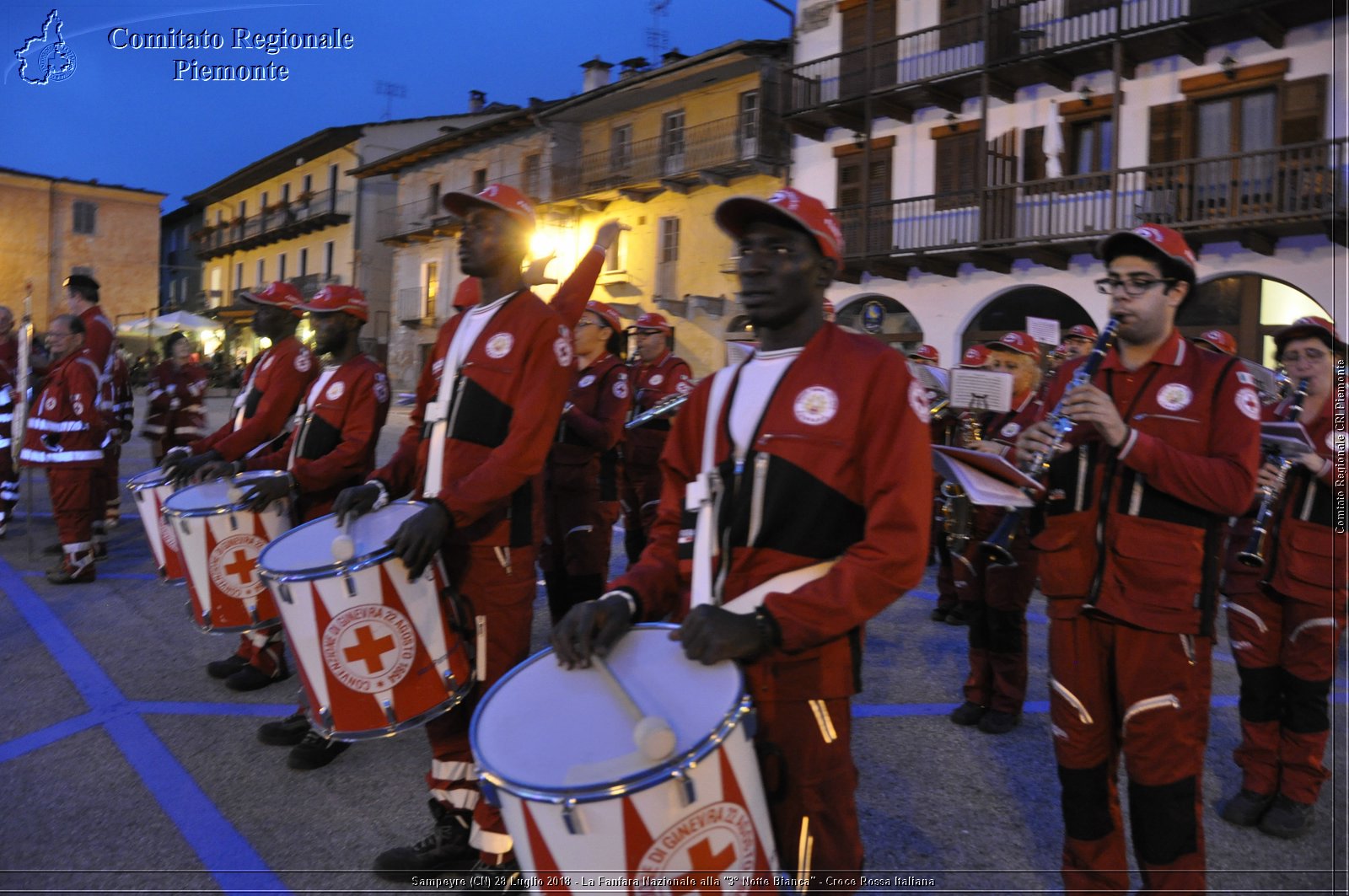 Sampeyre (CN) 28 Luglio 2018 - La Fanfara Nazionale alla "3 Notte Bianca" - Croce Rossa Italiana - Comitato Regionale del Piemonte