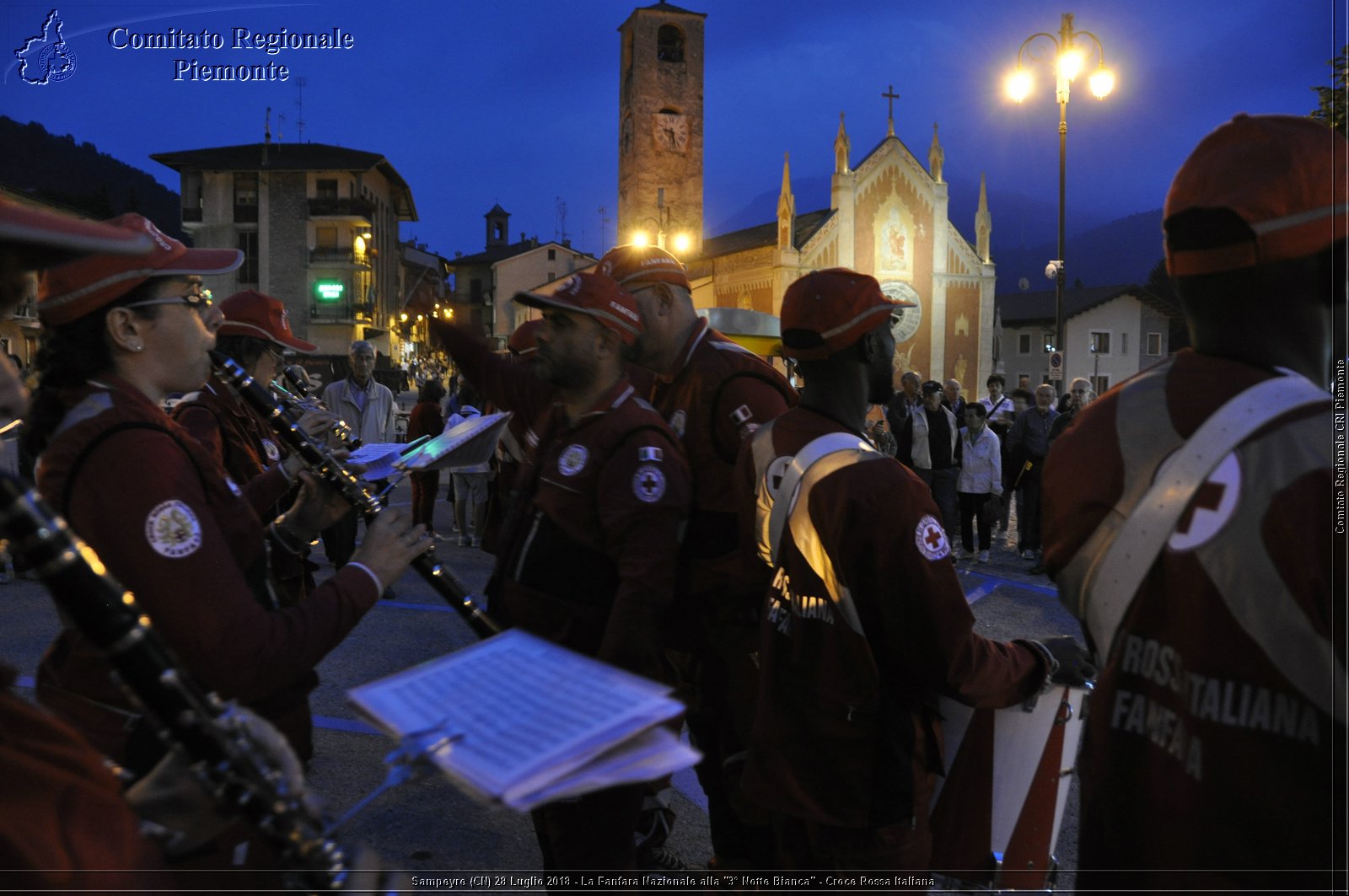 Sampeyre (CN) 28 Luglio 2018 - La Fanfara Nazionale alla "3 Notte Bianca" - Croce Rossa Italiana - Comitato Regionale del Piemonte