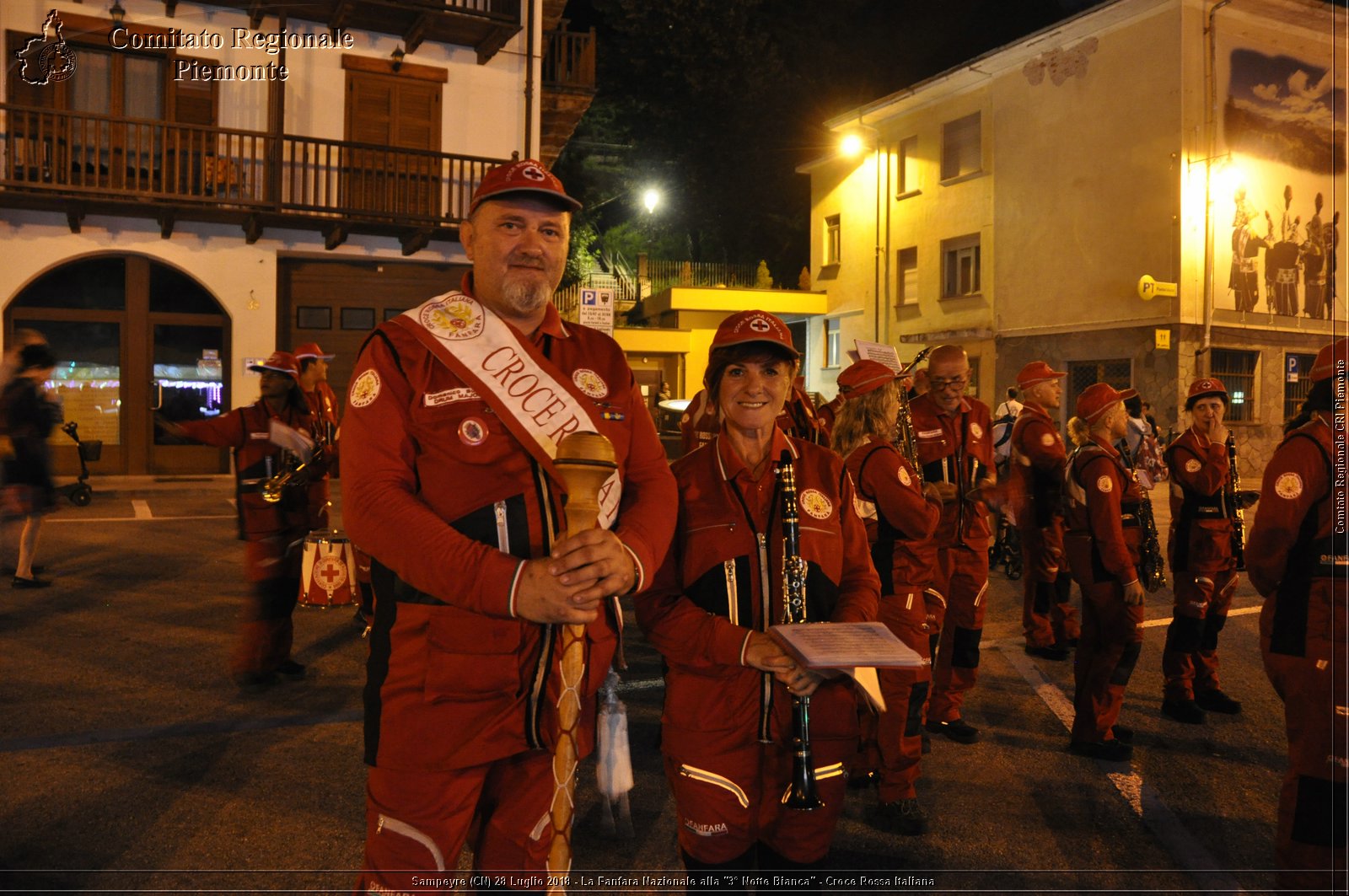 Sampeyre (CN) 28 Luglio 2018 - La Fanfara Nazionale alla "3 Notte Bianca" - Croce Rossa Italiana - Comitato Regionale del Piemonte