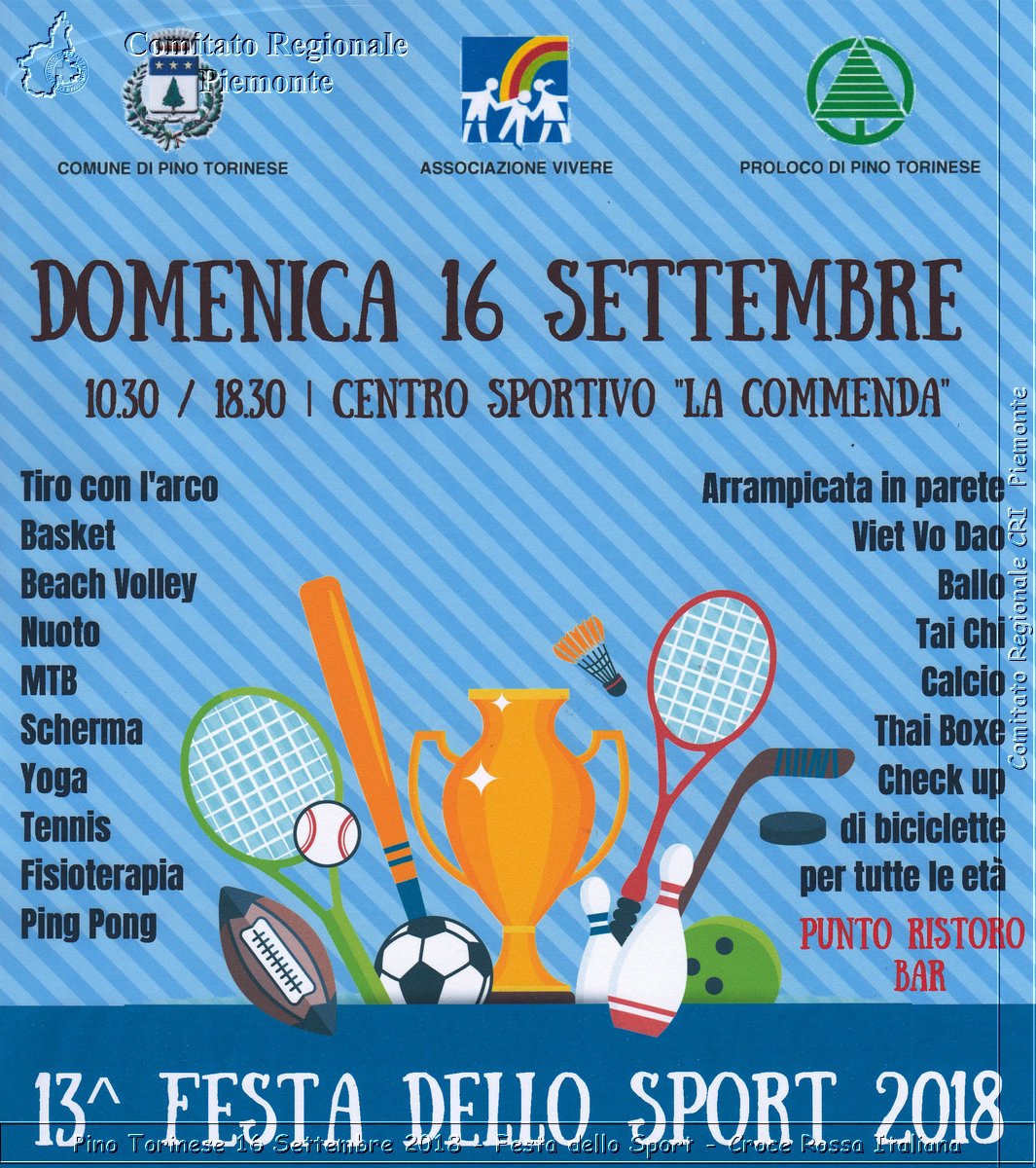 Pino Torinese 16 Settembre 2018 - Festa dello Sport - Croce Rossa Italiana- Comitato Regionale del Piemonte