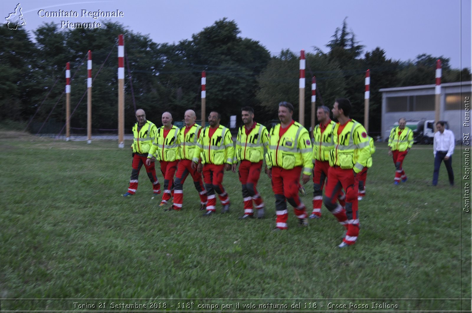 Torino 21 Settembre 2018 - 118 campo per il volo notturno del 118 - Croce Rossa Italiana- Comitato Regionale del Piemonte