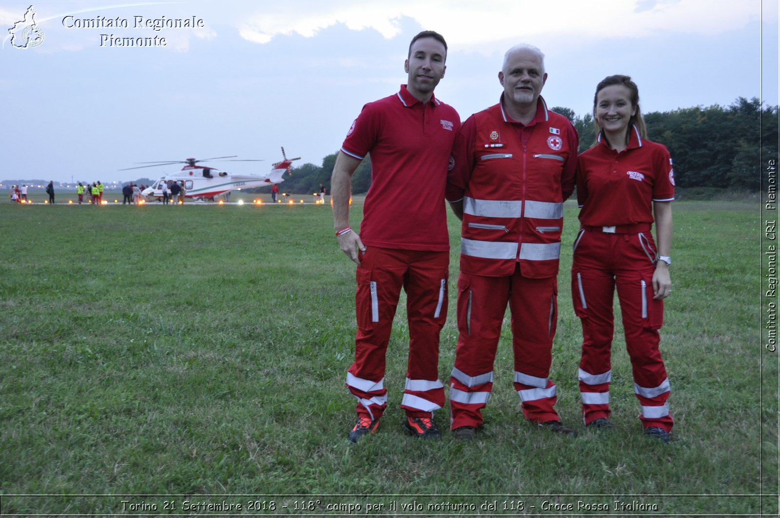 Torino 21 Settembre 2018 - 118 campo per il volo notturno del 118 - Croce Rossa Italiana- Comitato Regionale del Piemonte