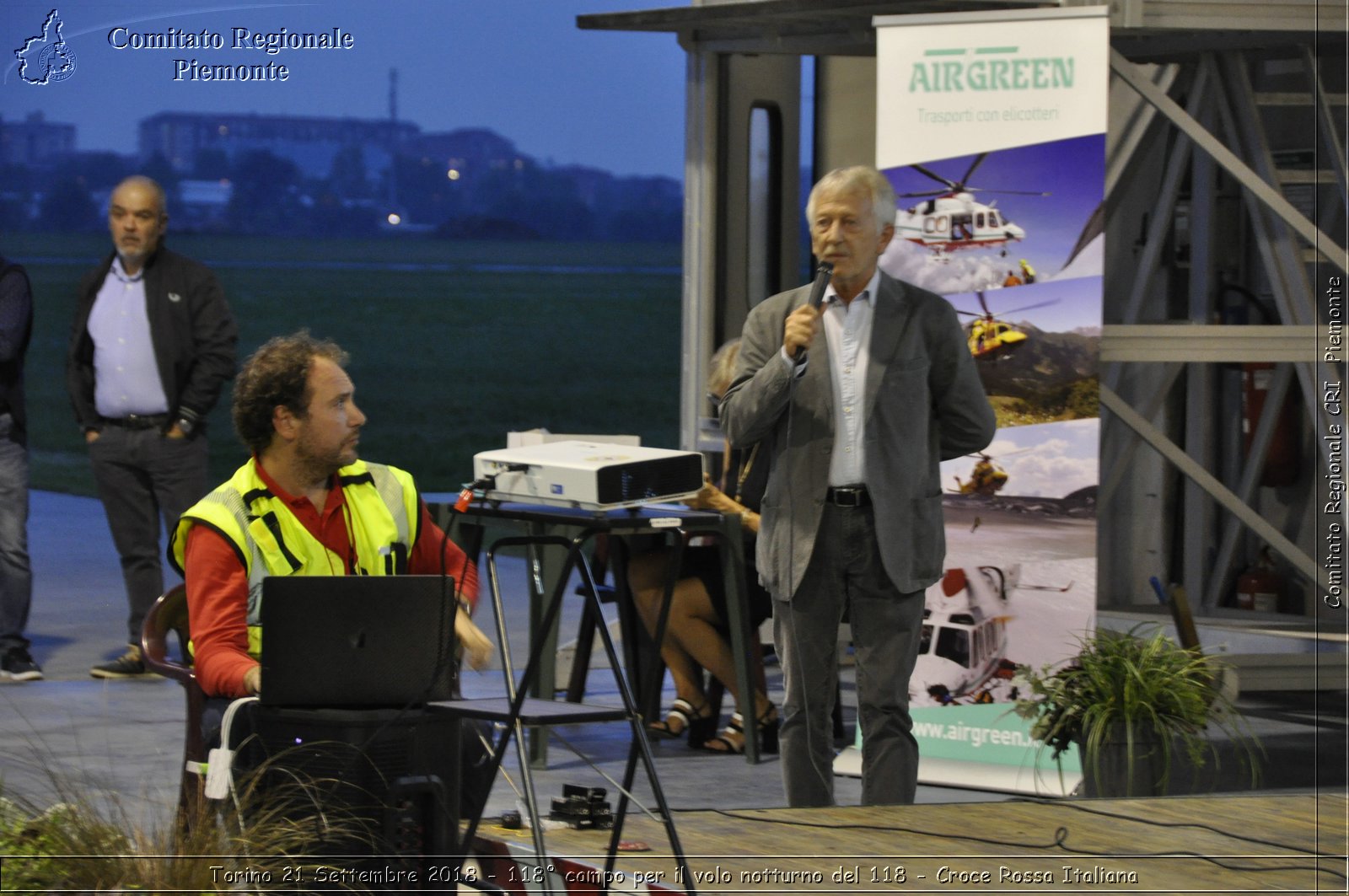 Torino 21 Settembre 2018 - 118 campo per il volo notturno del 118 - Croce Rossa Italiana- Comitato Regionale del Piemonte