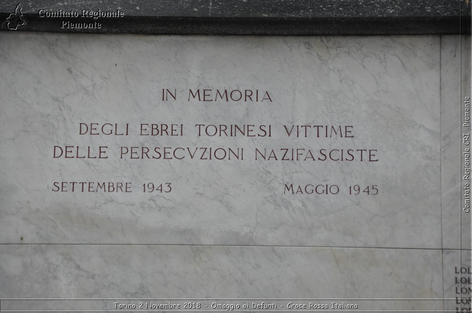 Torino 2 Novembre 2018 - Omaggio ai Defunti - Croce Rossa Italiana- Comitato Regionale del Piemonte