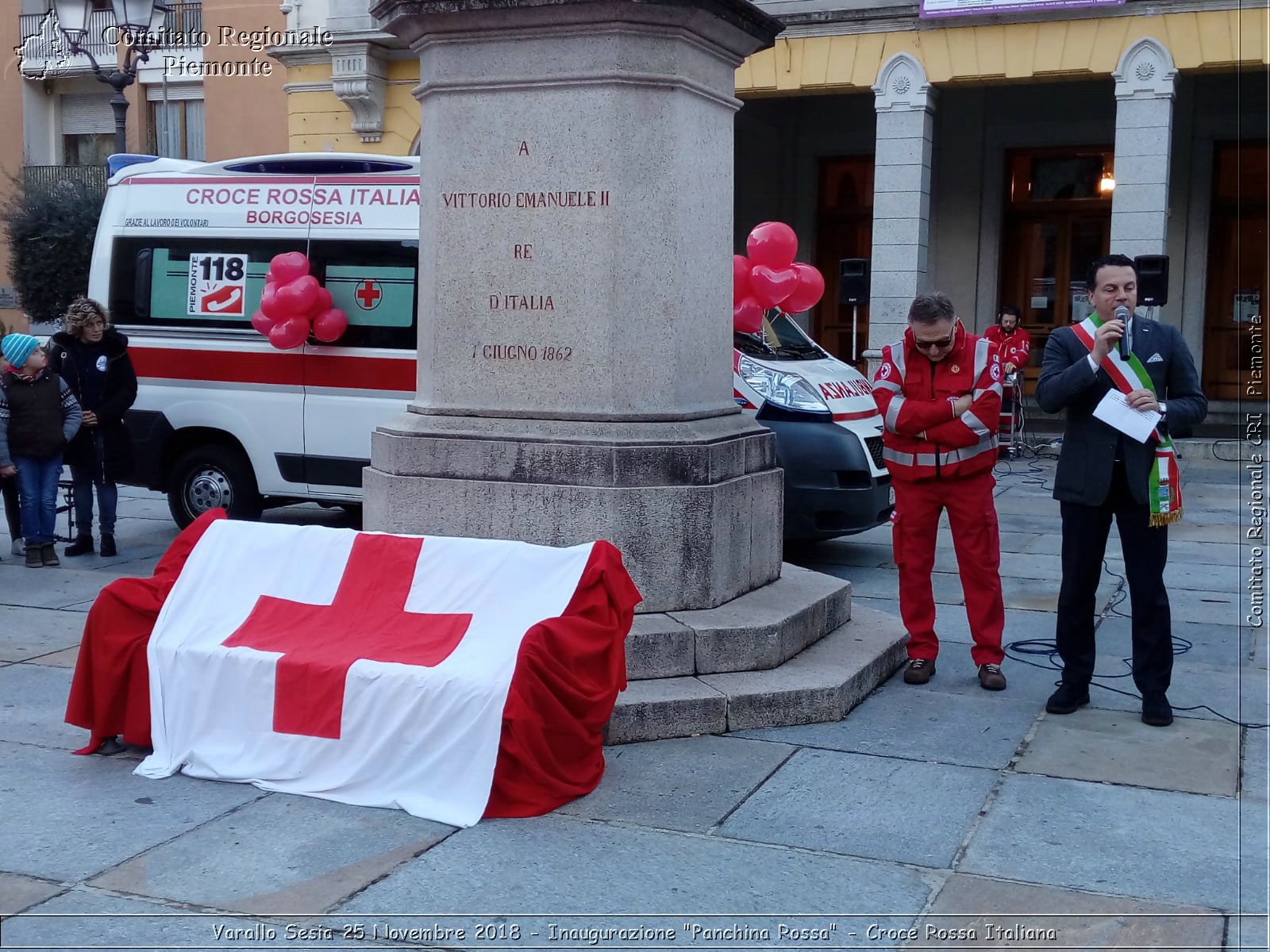 Varallo Sesia 25 Novembre 2018 - Inaugurazione "Panchina Rossa" - Croce Rossa Italiana- Comitato Regionale del Piemonte