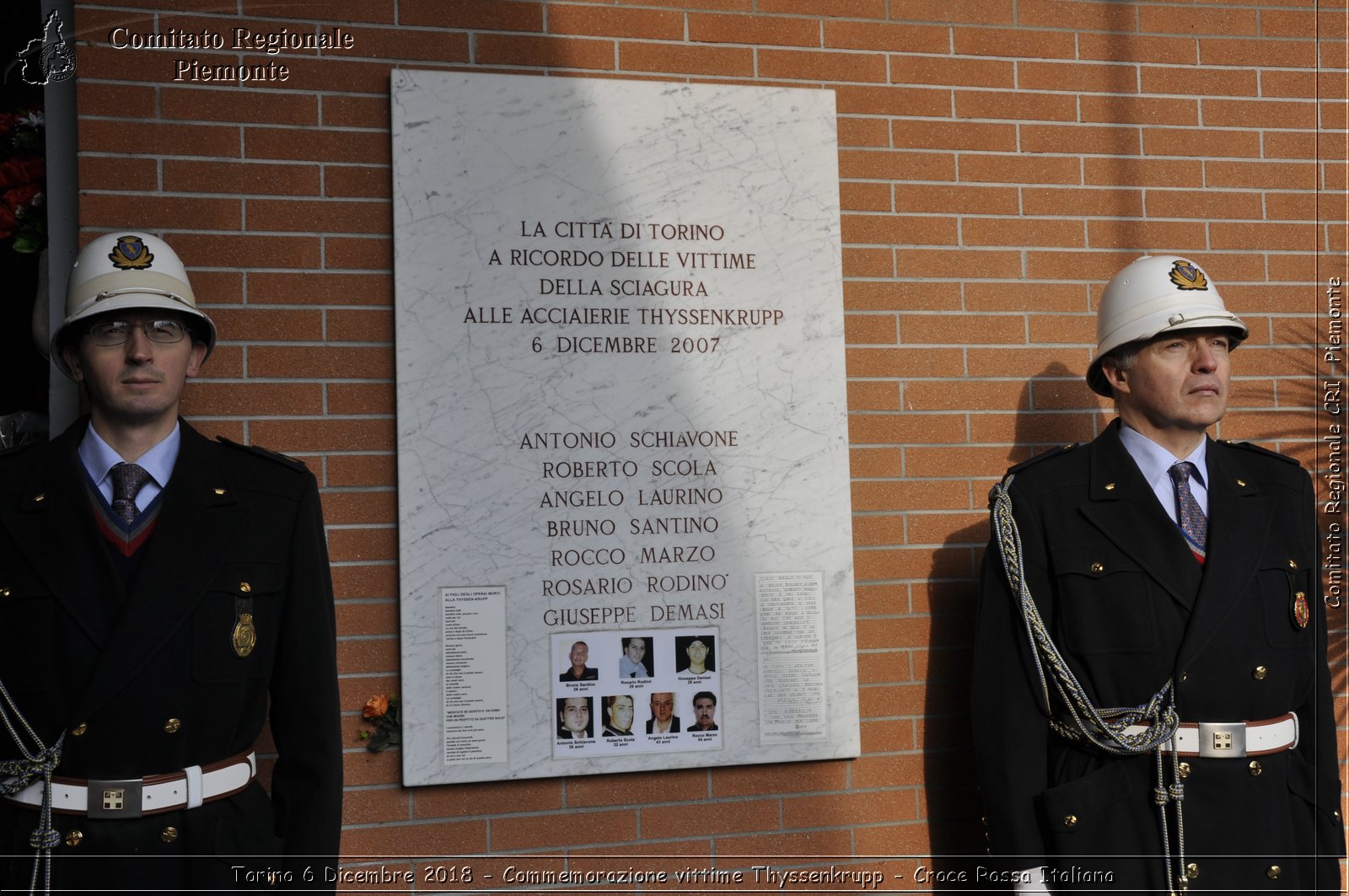 Torino 6 Dicembre 2018 - Commemorazione vittime Thyssenkrupp - Croce Rossa Italiana- Comitato Regionale del Piemonte