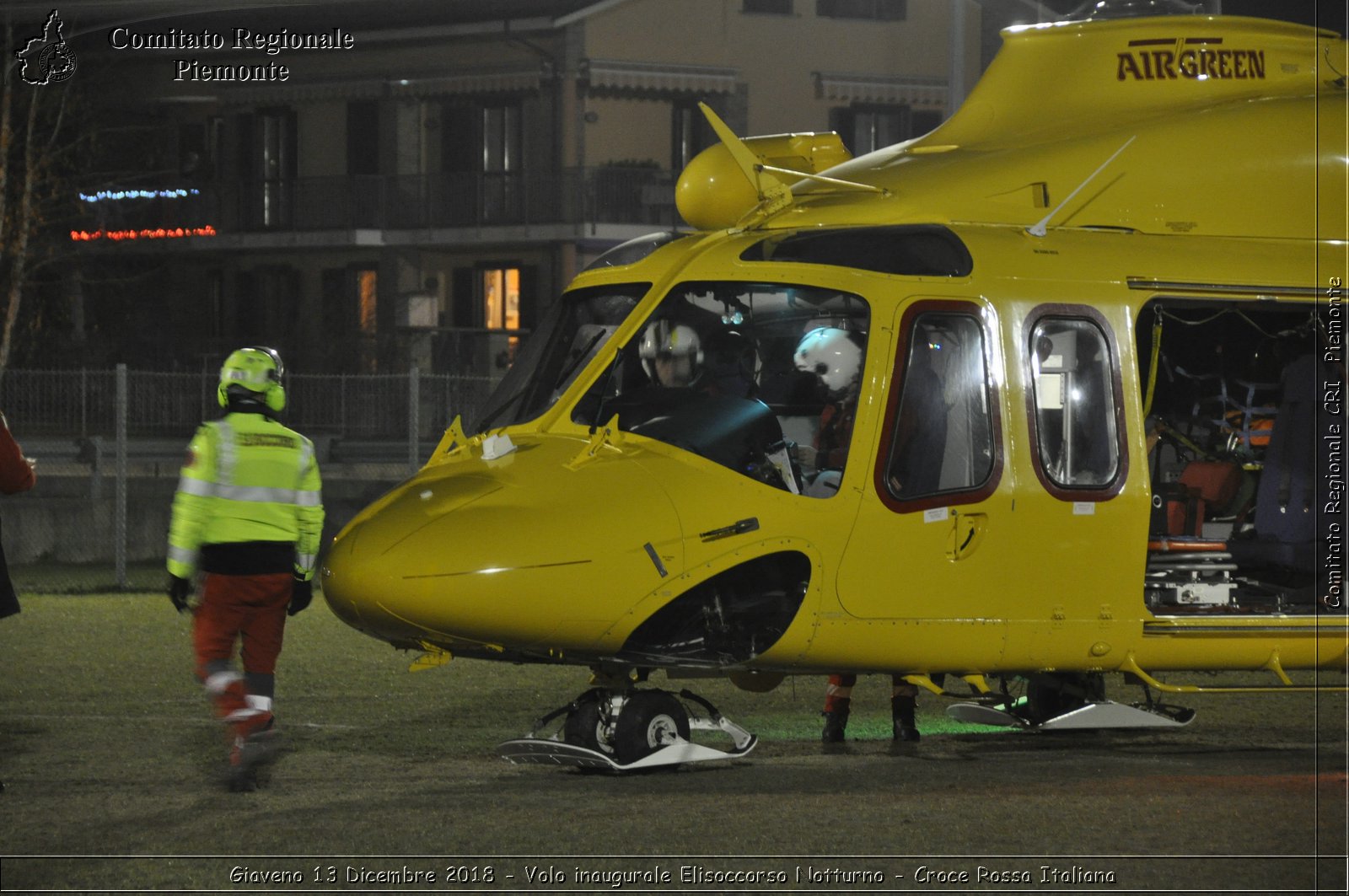 Giaveno 13 Dicembre 2018 - Volo inaugurale Elisoccorso Notturno - Croce Rossa Italiana- Comitato Regionale del Piemonte