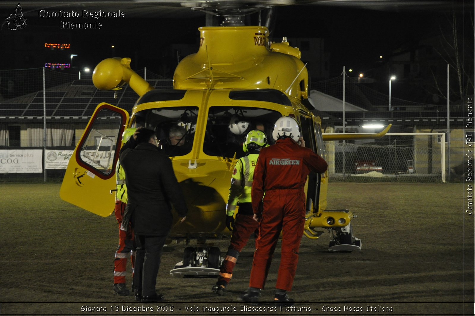 Giaveno 13 Dicembre 2018 - Volo inaugurale Elisoccorso Notturno - Croce Rossa Italiana- Comitato Regionale del Piemonte