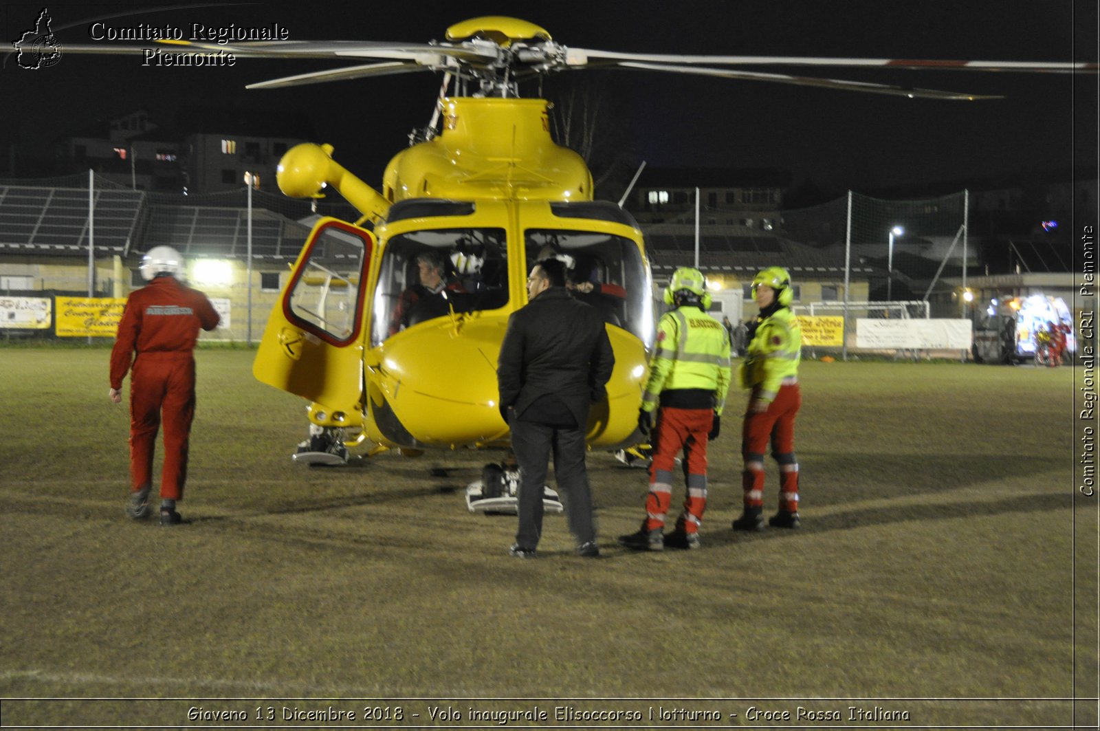 Giaveno 13 Dicembre 2018 - Volo inaugurale Elisoccorso Notturno - Croce Rossa Italiana- Comitato Regionale del Piemonte