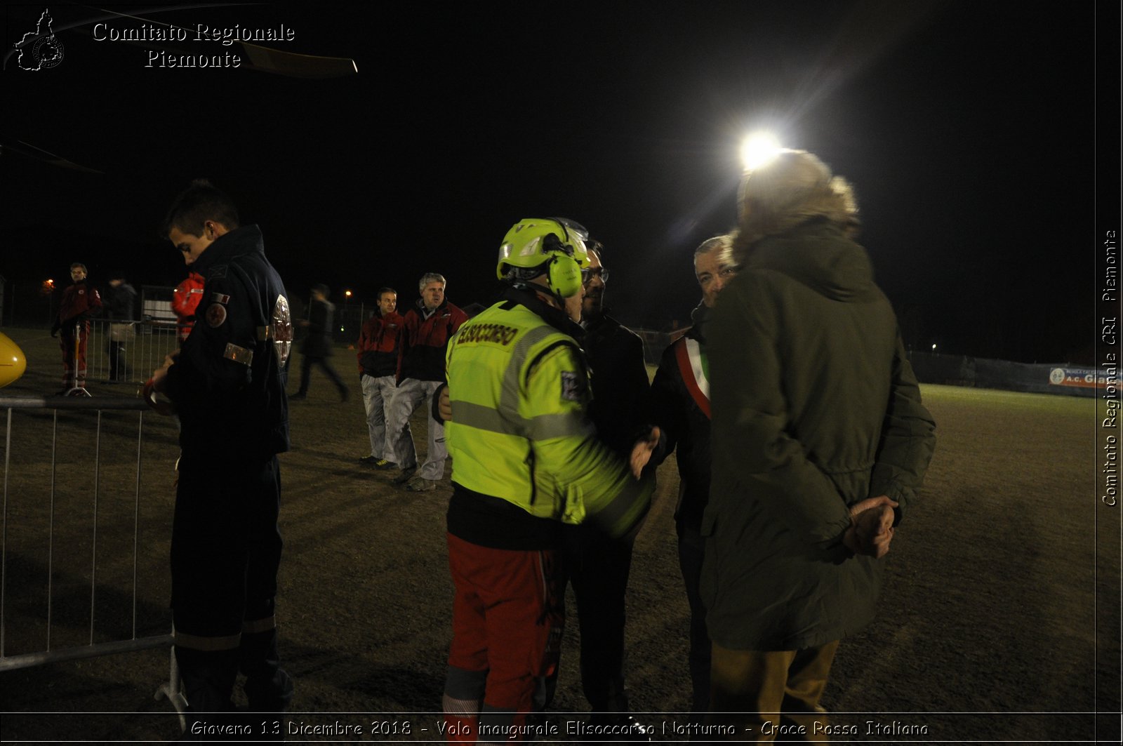 Giaveno 13 Dicembre 2018 - Volo inaugurale Elisoccorso Notturno - Croce Rossa Italiana- Comitato Regionale del Piemonte