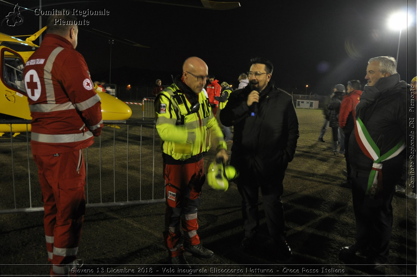 Giaveno 13 Dicembre 2018 - Volo inaugurale Elisoccorso Notturno - Croce Rossa Italiana- Comitato Regionale del Piemonte