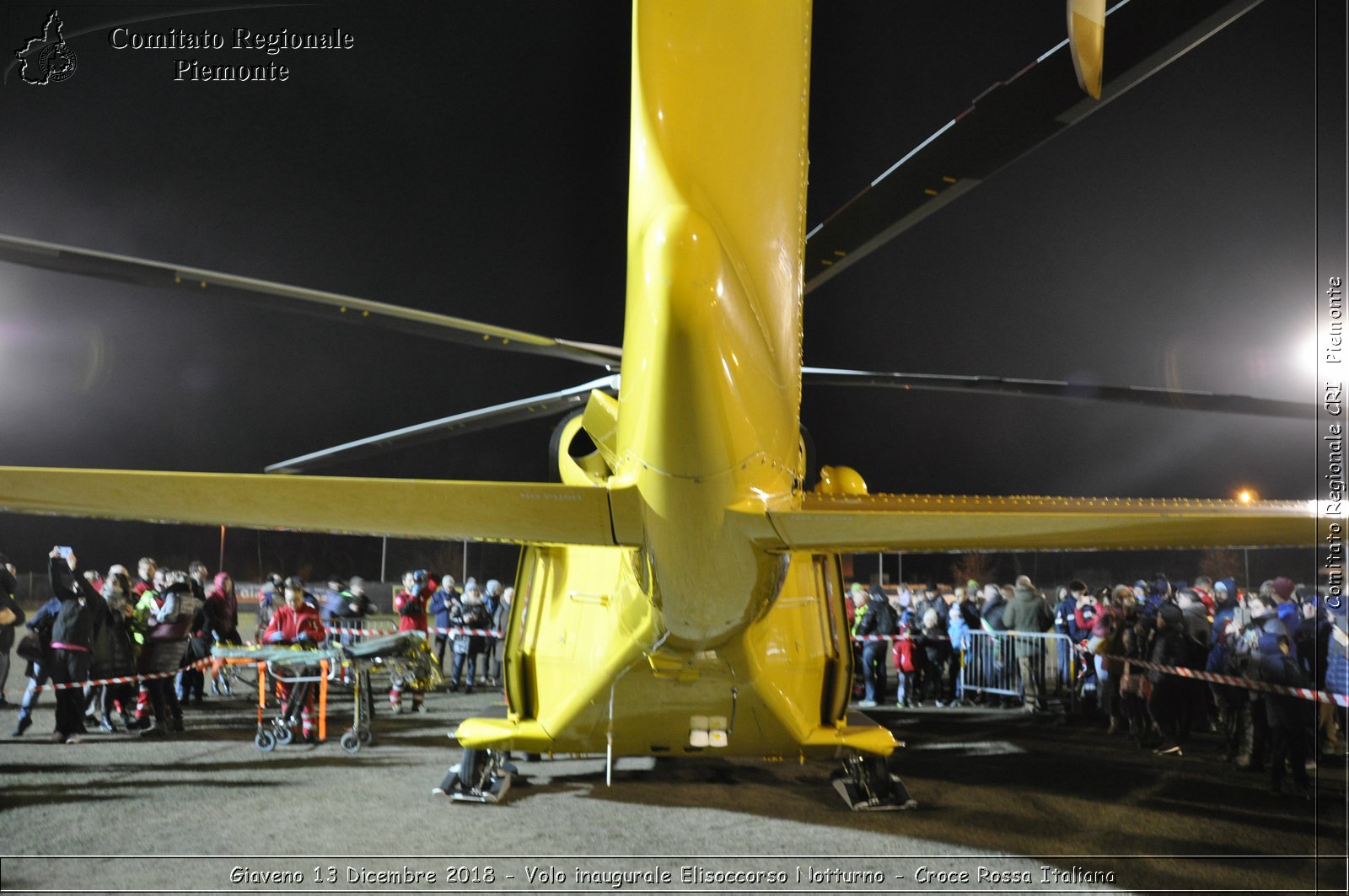 Giaveno 13 Dicembre 2018 - Volo inaugurale Elisoccorso Notturno - Croce Rossa Italiana- Comitato Regionale del Piemonte