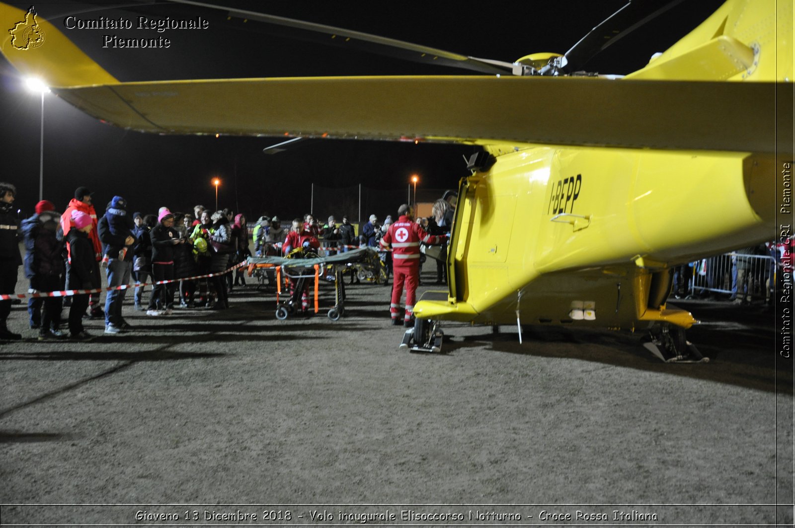 Giaveno 13 Dicembre 2018 - Volo inaugurale Elisoccorso Notturno - Croce Rossa Italiana- Comitato Regionale del Piemonte