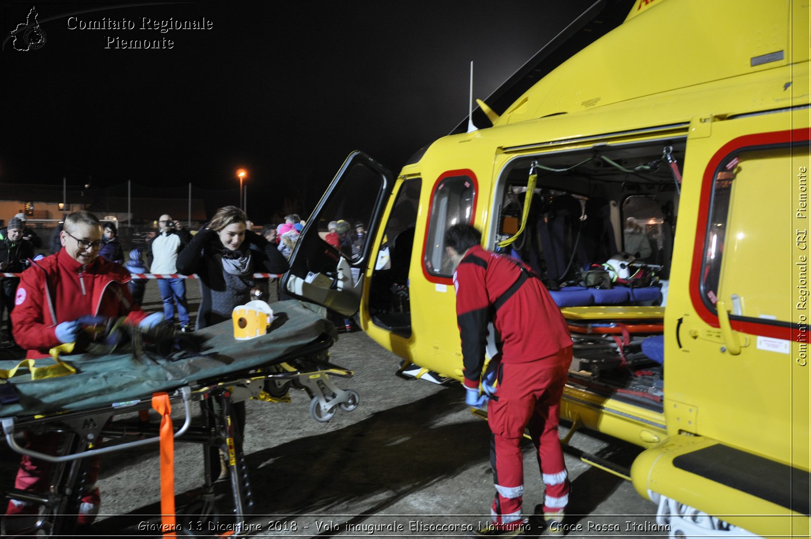 Giaveno 13 Dicembre 2018 - Volo inaugurale Elisoccorso Notturno - Croce Rossa Italiana- Comitato Regionale del Piemonte