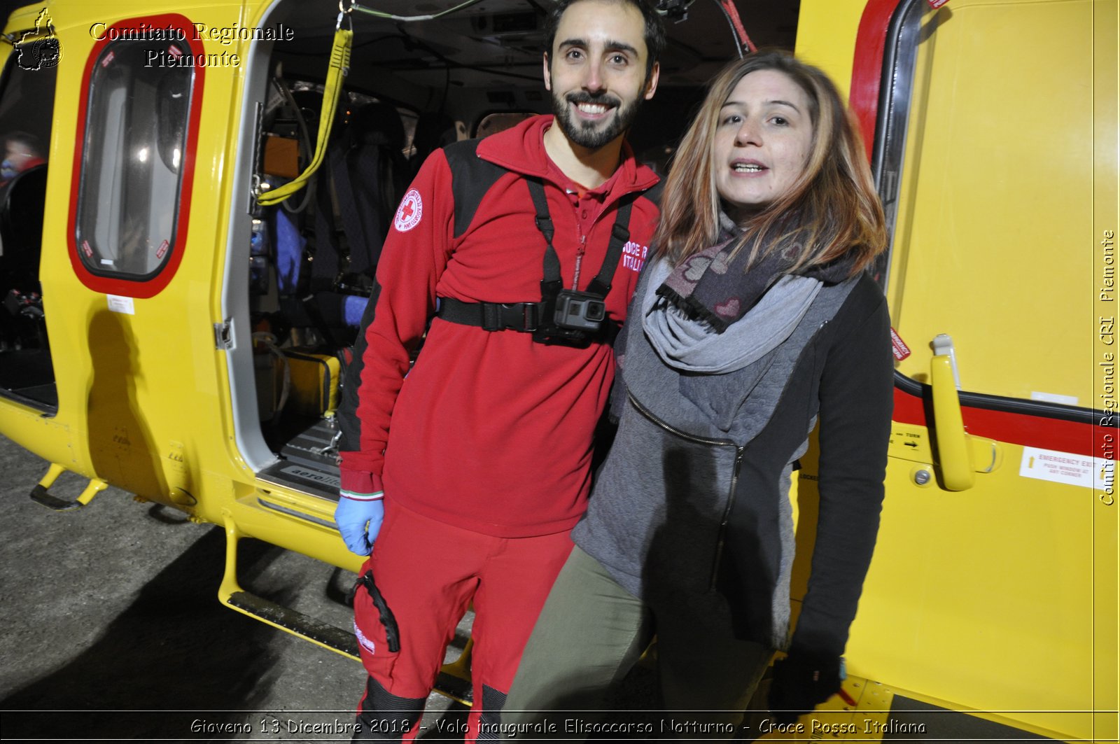 Giaveno 13 Dicembre 2018 - Volo inaugurale Elisoccorso Notturno - Croce Rossa Italiana- Comitato Regionale del Piemonte