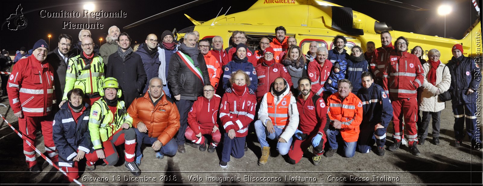 Giaveno 13 Dicembre 2018 - Volo inaugurale Elisoccorso Notturno - Croce Rossa Italiana- Comitato Regionale del Piemonte