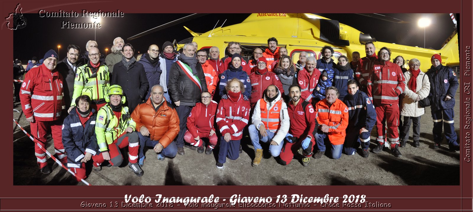 Giaveno 13 Dicembre 2018 - Volo inaugurale Elisoccorso Notturno - Croce Rossa Italiana- Comitato Regionale del Piemonte