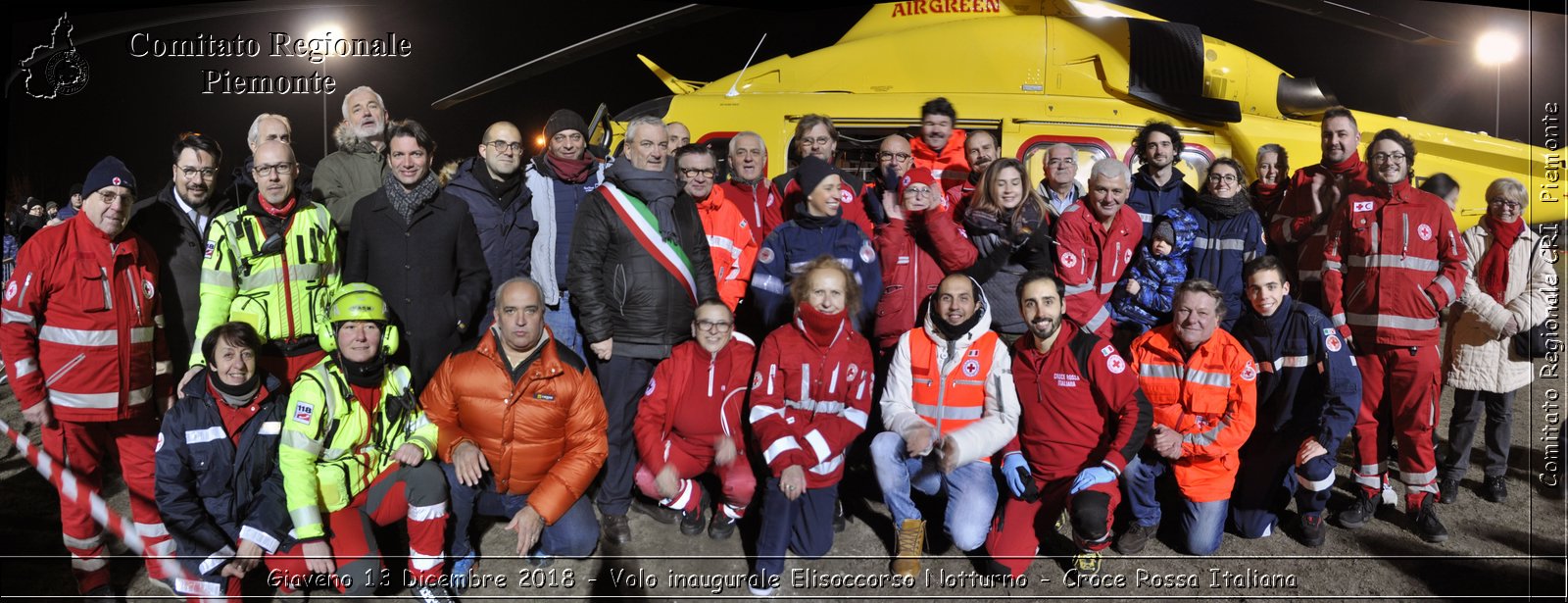 Giaveno 13 Dicembre 2018 - Volo inaugurale Elisoccorso Notturno - Croce Rossa Italiana- Comitato Regionale del Piemonte