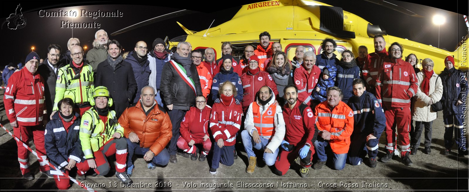 Giaveno 13 Dicembre 2018 - Volo inaugurale Elisoccorso Notturno - Croce Rossa Italiana- Comitato Regionale del Piemonte