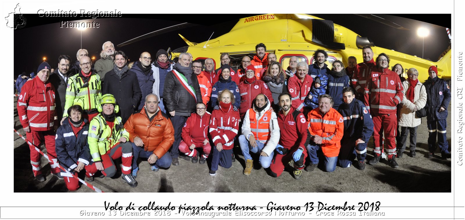 Giaveno 13 Dicembre 2018 - Volo inaugurale Elisoccorso Notturno - Croce Rossa Italiana- Comitato Regionale del Piemonte