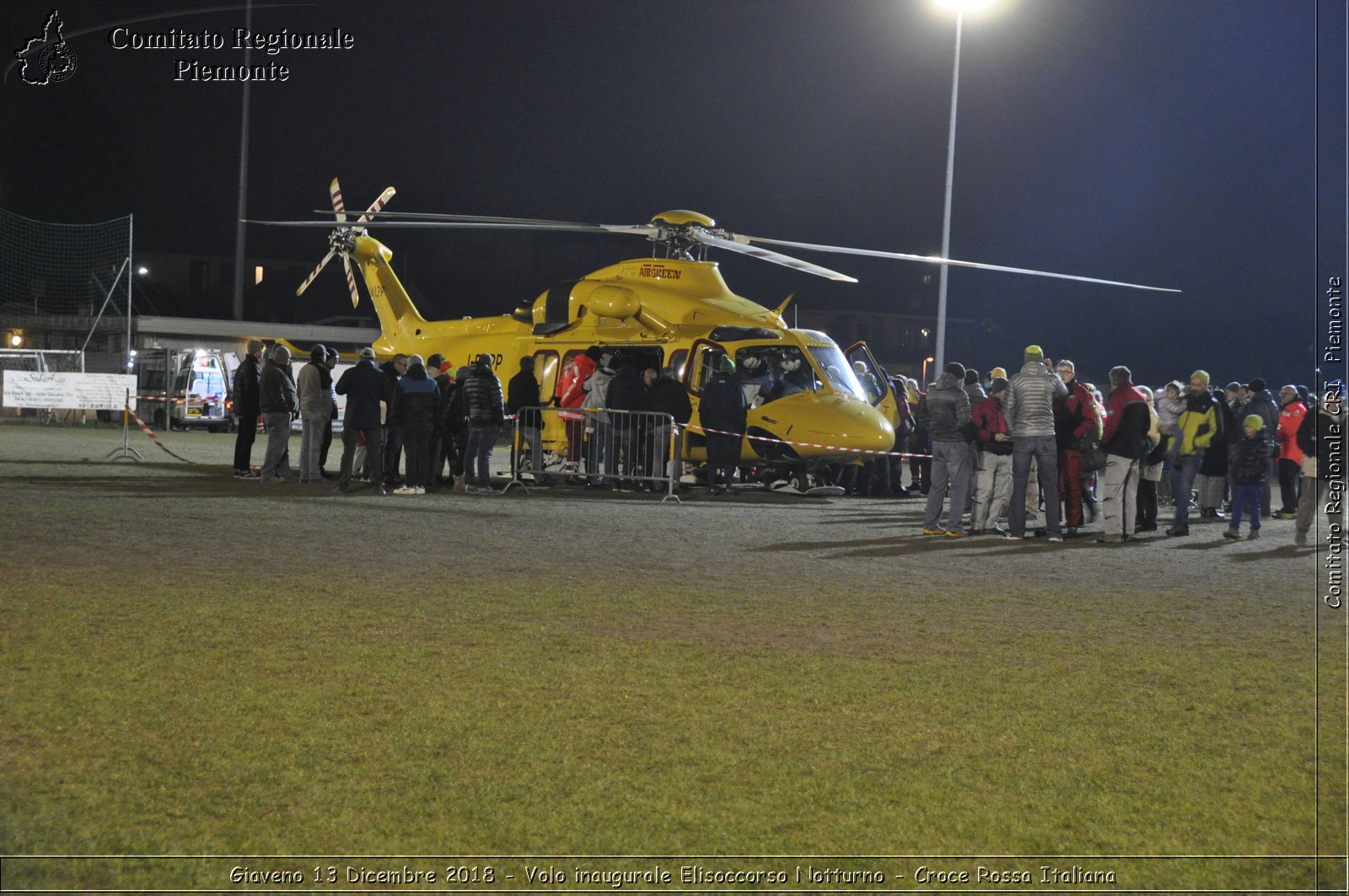 Giaveno 13 Dicembre 2018 - Volo inaugurale Elisoccorso Notturno - Croce Rossa Italiana- Comitato Regionale del Piemonte