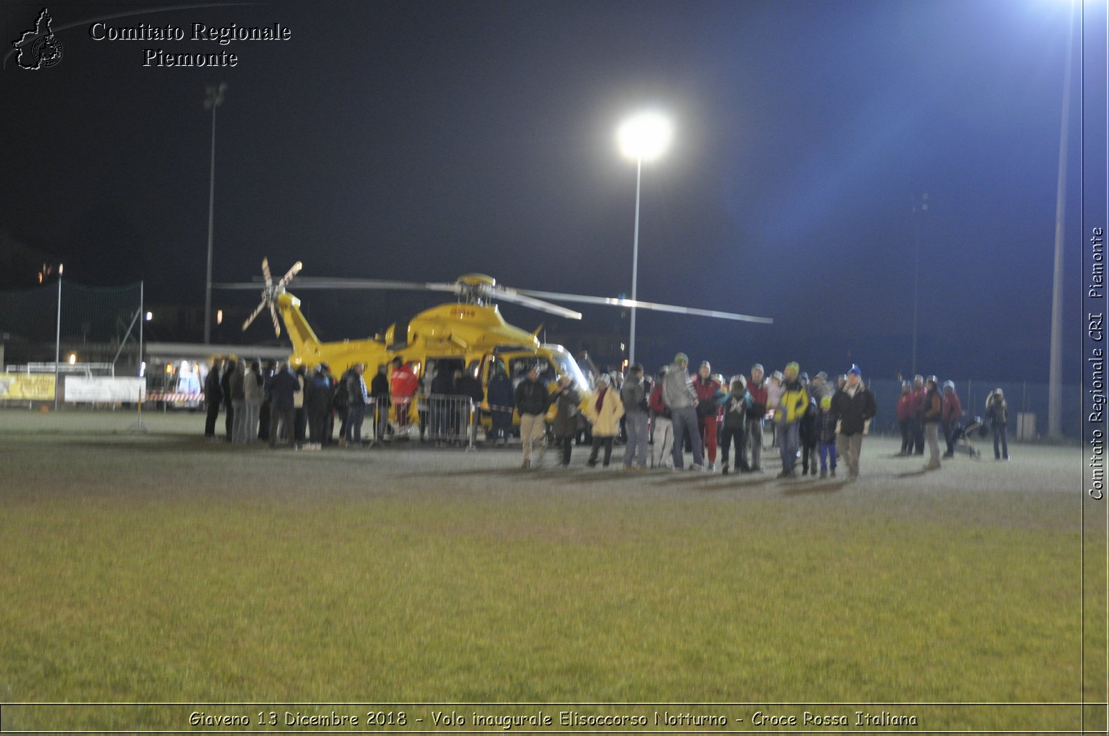 Giaveno 13 Dicembre 2018 - Volo inaugurale Elisoccorso Notturno - Croce Rossa Italiana- Comitato Regionale del Piemonte