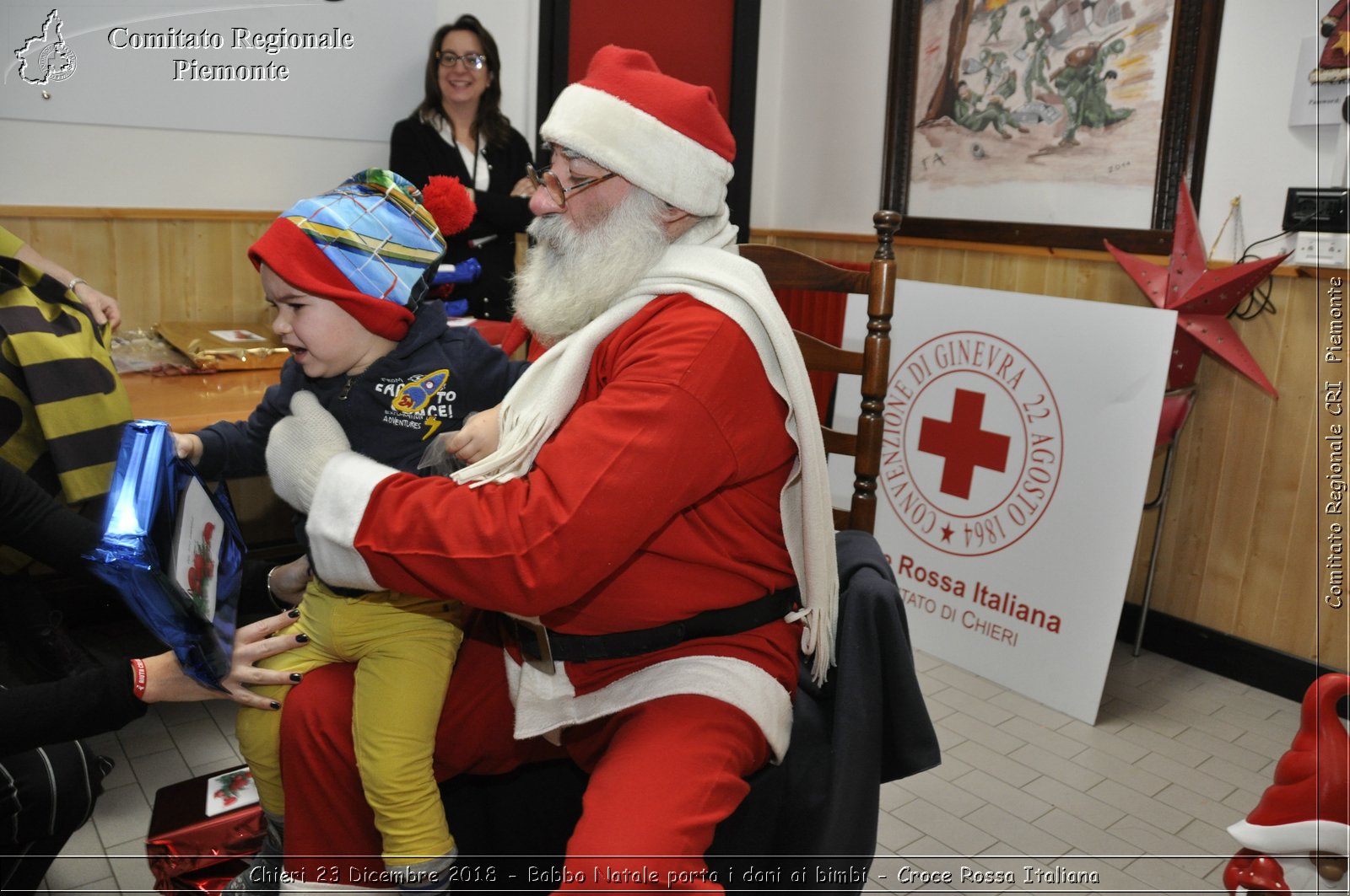 Chieri 23 Dicembre 2018 - Babbo Natale porta i dono ai bimbi - Croce Rossa Italiana- Comitato Regionale del Piemonte