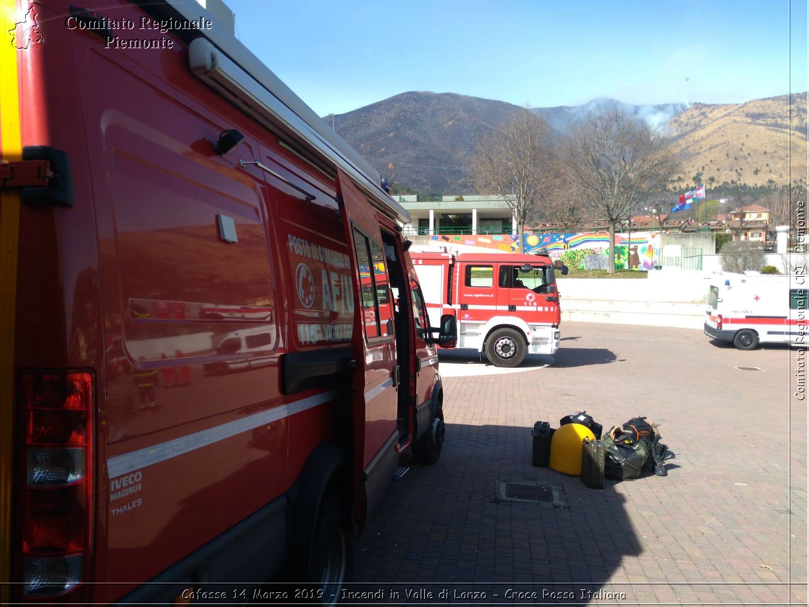 Cafasse 14 Marzo 2019 - Incendi in Valle di Lanzo - Croce Rossa Italiana - Comitato Regionale del Piemonte