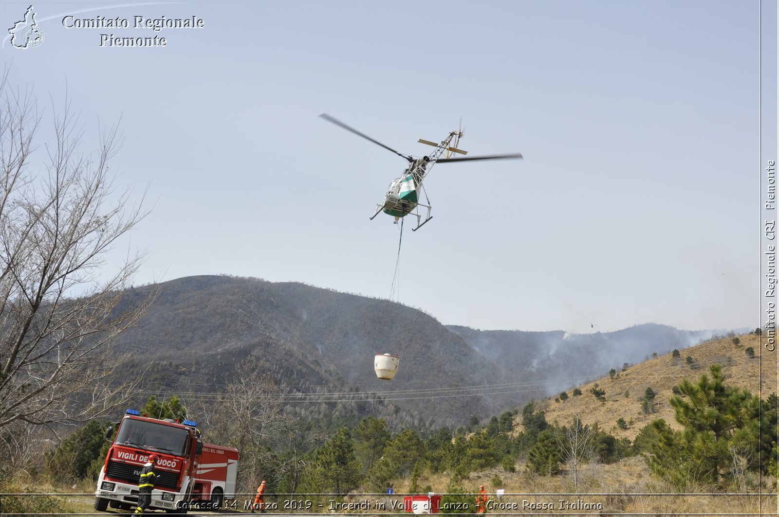 Cafasse 14 Marzo 2019 - Incendi in Valle di Lanzo - Croce Rossa Italiana - Comitato Regionale del Piemonte