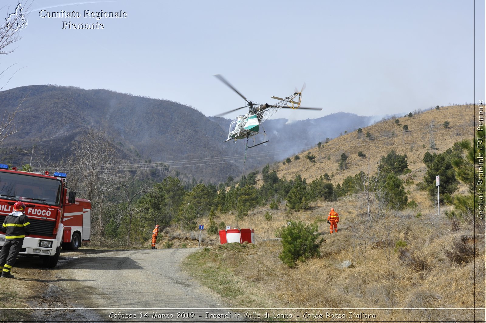 Cafasse 14 Marzo 2019 - Incendi in Valle di Lanzo - Croce Rossa Italiana - Comitato Regionale del Piemonte