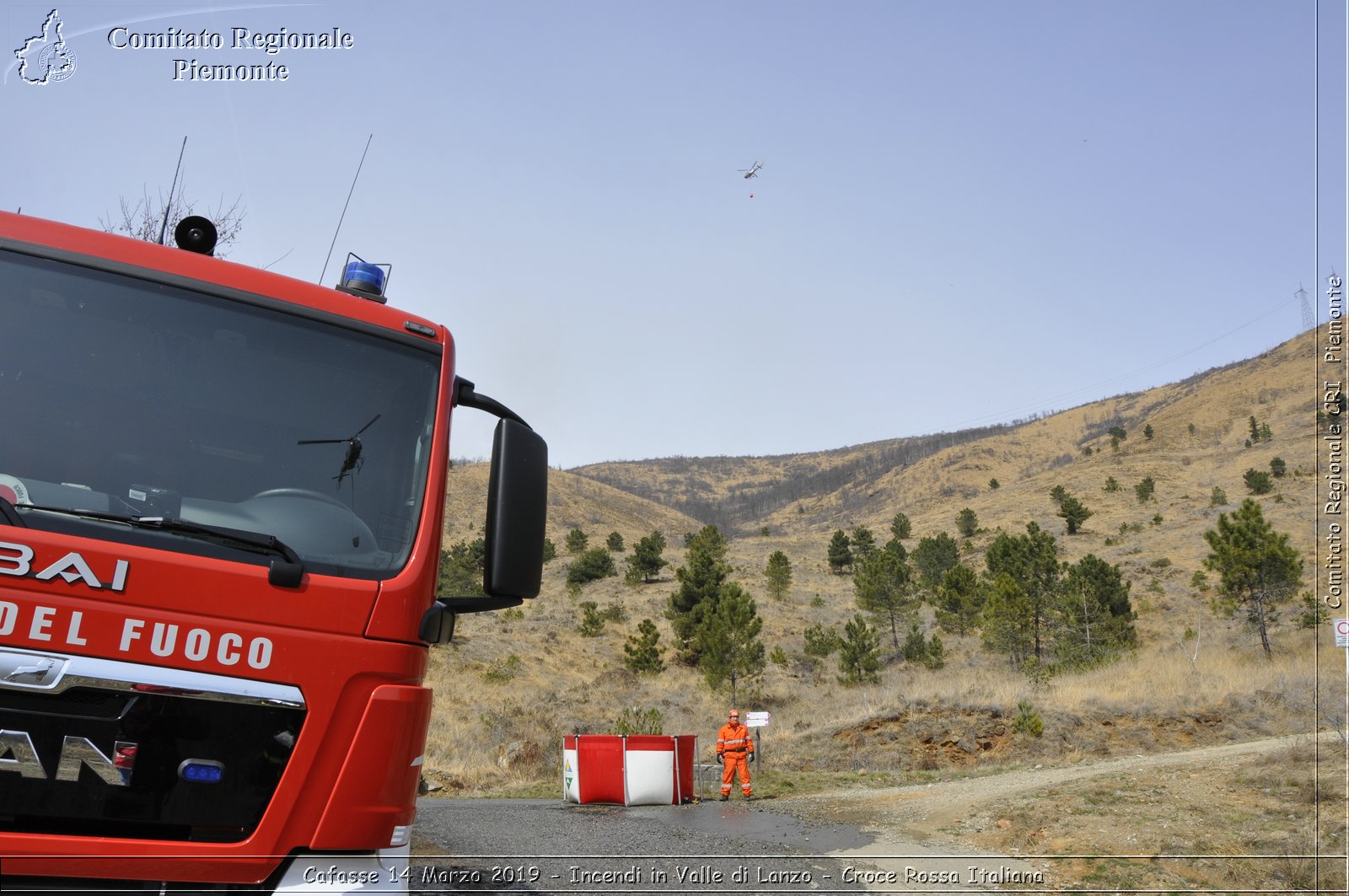 Cafasse 14 Marzo 2019 - Incendi in Valle di Lanzo - Croce Rossa Italiana - Comitato Regionale del Piemonte