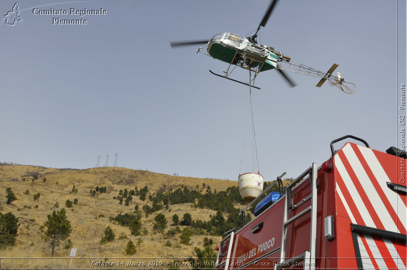 Cafasse 14 Marzo 2019 - Incendi in Valle di Lanzo - Croce Rossa Italiana - Comitato Regionale del Piemonte