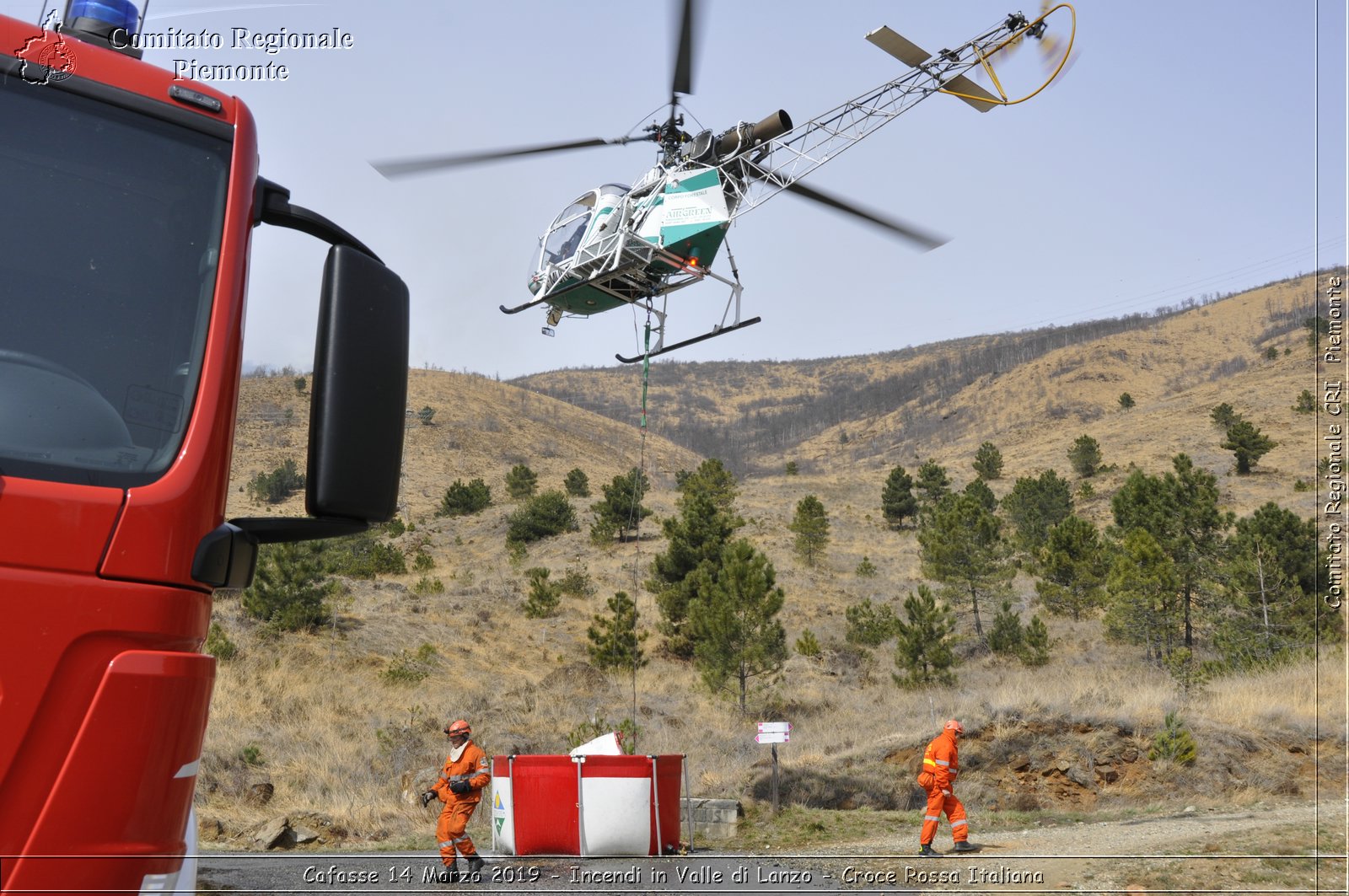 Cafasse 14 Marzo 2019 - Incendi in Valle di Lanzo - Croce Rossa Italiana - Comitato Regionale del Piemonte