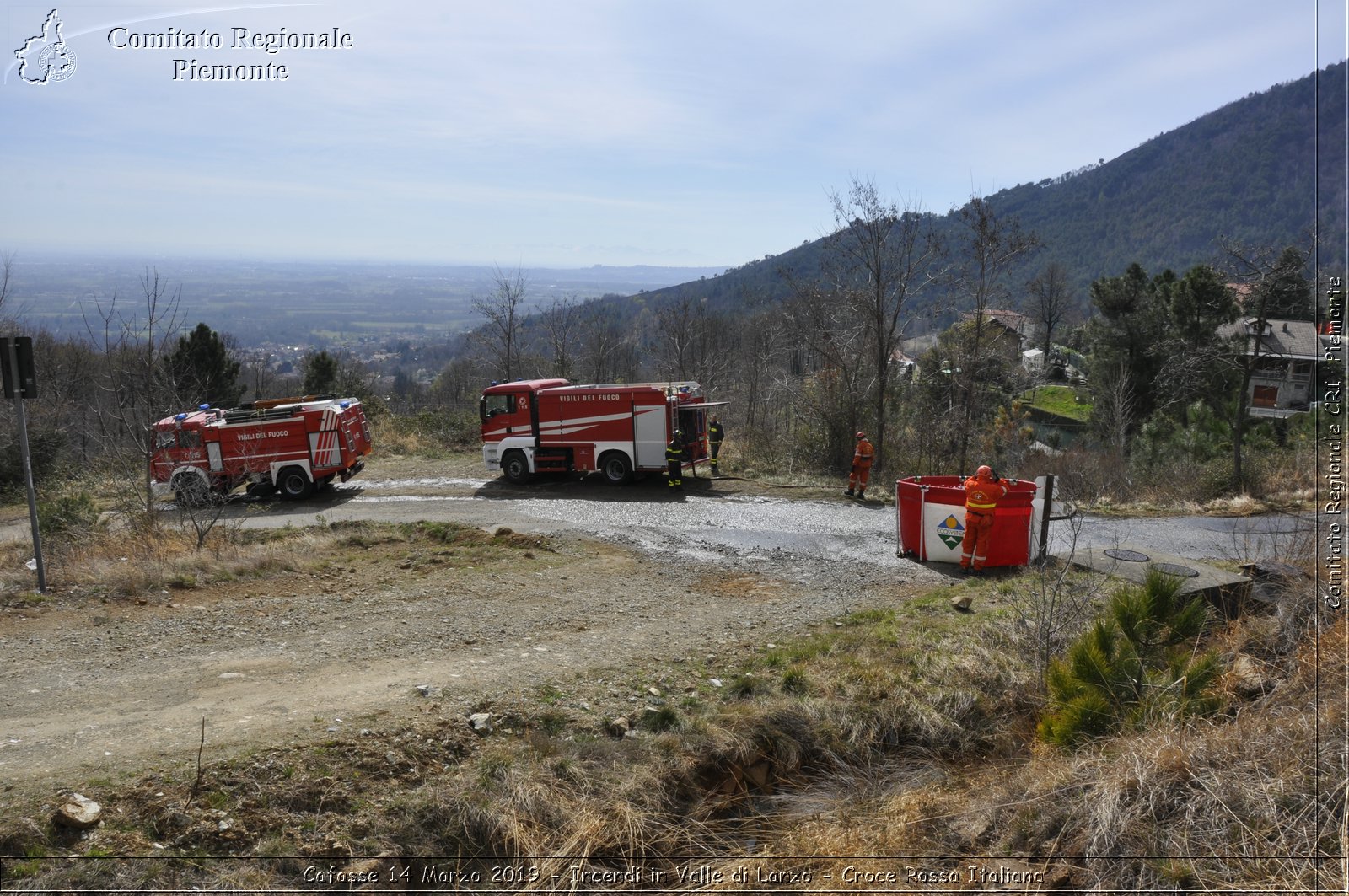 Cafasse 14 Marzo 2019 - Incendi in Valle di Lanzo - Croce Rossa Italiana - Comitato Regionale del Piemonte