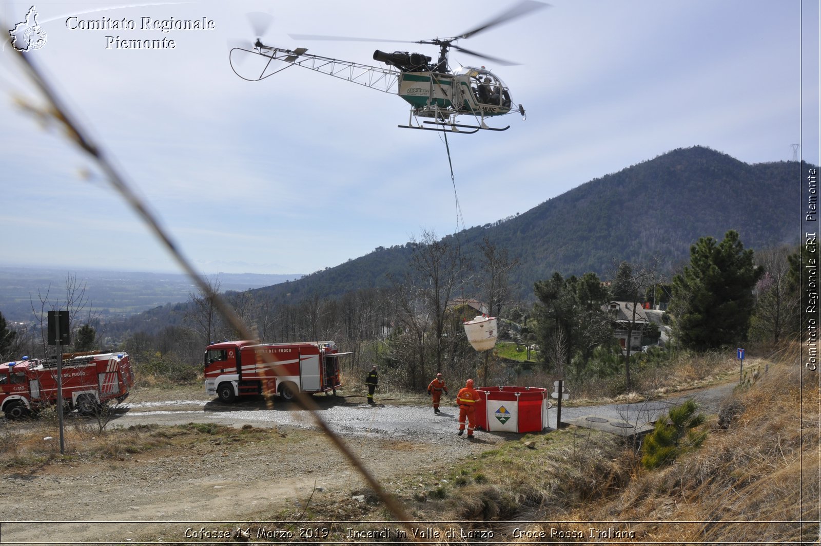 Cafasse 14 Marzo 2019 - Incendi in Valle di Lanzo - Croce Rossa Italiana - Comitato Regionale del Piemonte