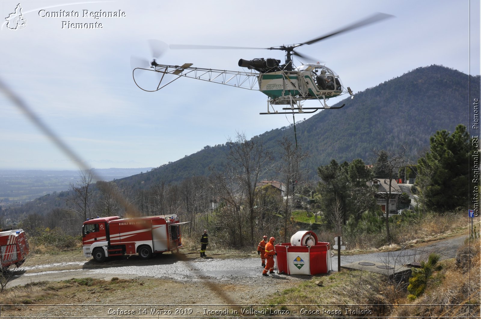 Cafasse 14 Marzo 2019 - Incendi in Valle di Lanzo - Croce Rossa Italiana - Comitato Regionale del Piemonte