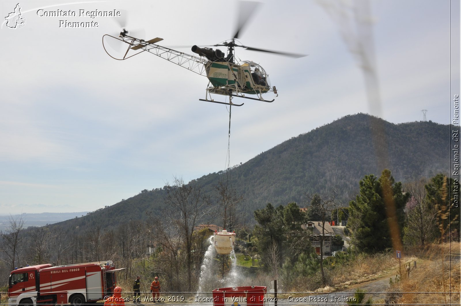 Cafasse 14 Marzo 2019 - Incendi in Valle di Lanzo - Croce Rossa Italiana - Comitato Regionale del Piemonte