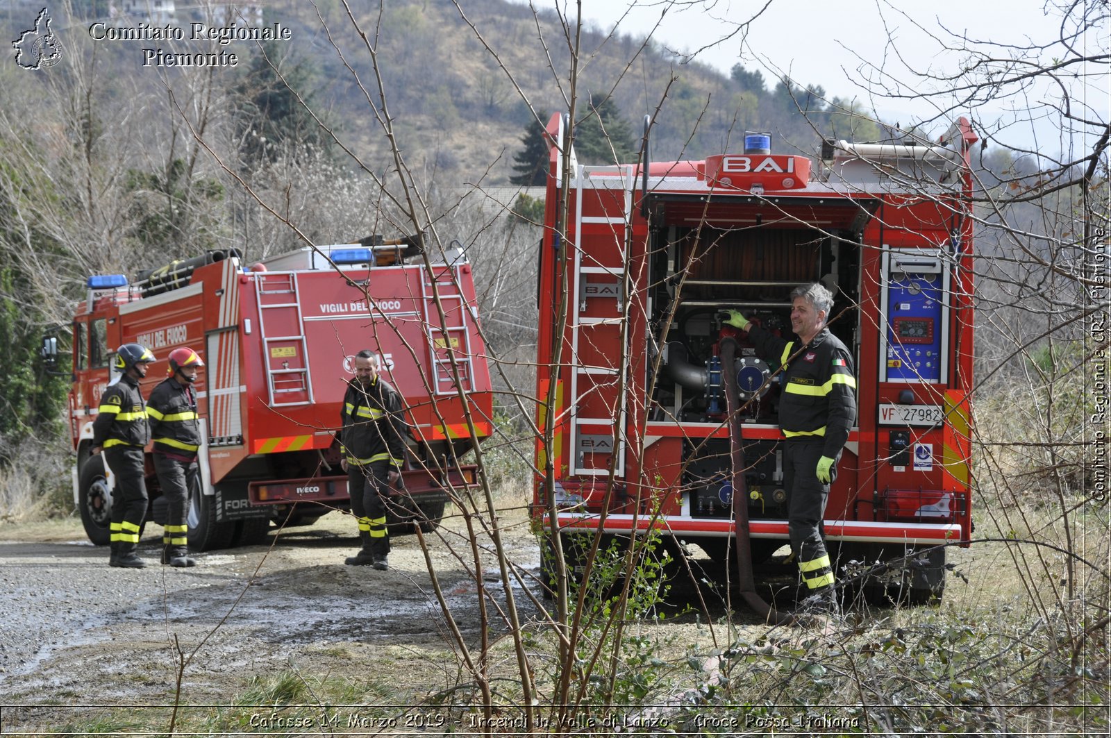 Cafasse 14 Marzo 2019 - Incendi in Valle di Lanzo - Croce Rossa Italiana - Comitato Regionale del Piemonte