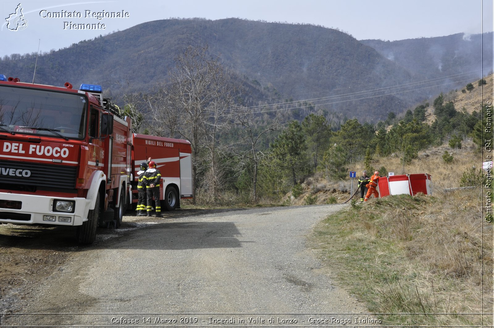 Cafasse 14 Marzo 2019 - Incendi in Valle di Lanzo - Croce Rossa Italiana - Comitato Regionale del Piemonte