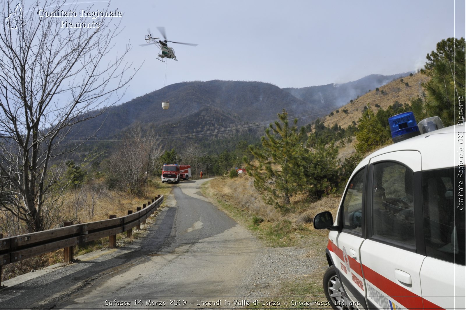 Cafasse 14 Marzo 2019 - Incendi in Valle di Lanzo - Croce Rossa Italiana - Comitato Regionale del Piemonte