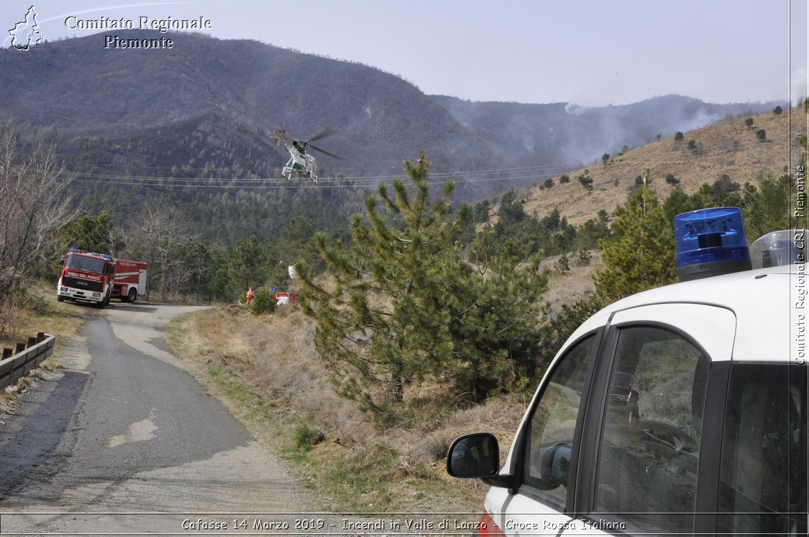 Cafasse 14 Marzo 2019 - Incendi in Valle di Lanzo - Croce Rossa Italiana - Comitato Regionale del Piemonte