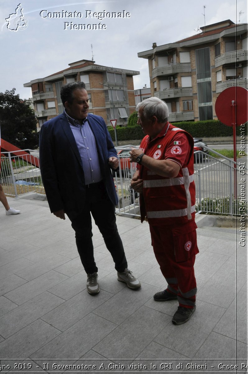 Chieri 7 Giugno 2019 - Il Governatore A.Cirio visita la CRI di Chieri - Croce Rossa Italiana - Comitato Regionale del Piemonte