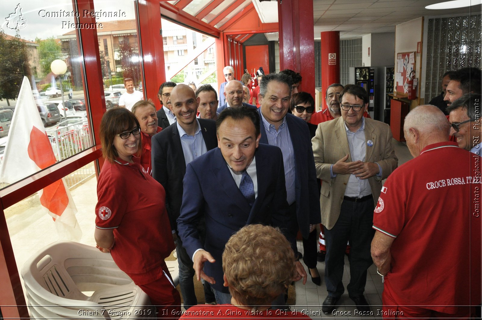 Chieri 7 Giugno 2019 - Il Governatore A.Cirio visita la CRI di Chieri - Croce Rossa Italiana - Comitato Regionale del Piemonte