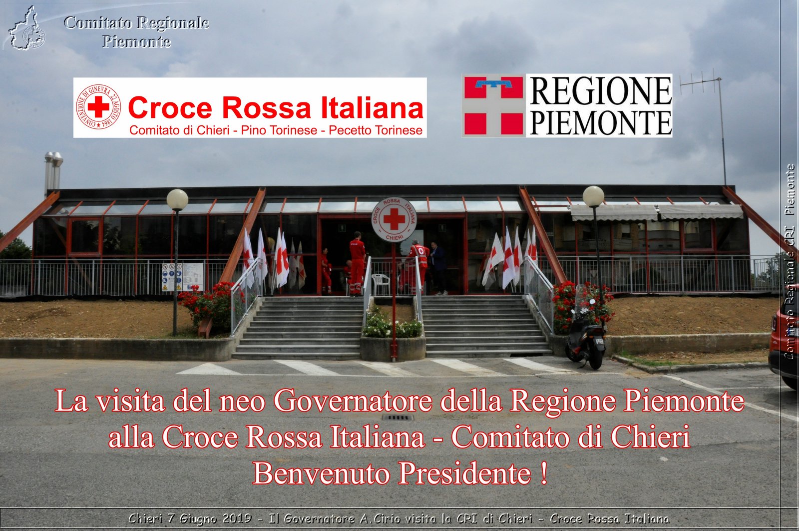 Chieri 7 Giugno 2019 - Il Governatore A.Cirio visita la CRI di Chieri - Croce Rossa Italiana - Comitato Regionale del Piemonte