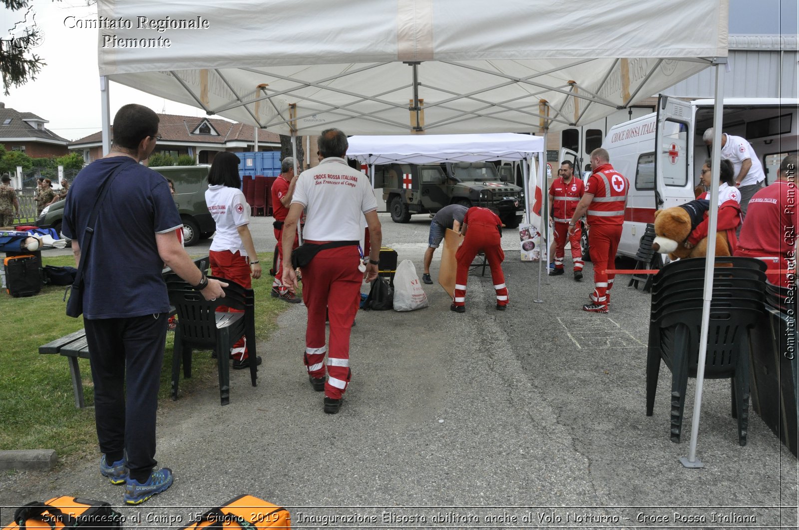 San Francesco al Campo 15 Giugno 2019 - Inaugurazione Elisosta abilitata anche al Volo Notturno - Croce Rossa Italiana - Comitato Regionale del Piemonte