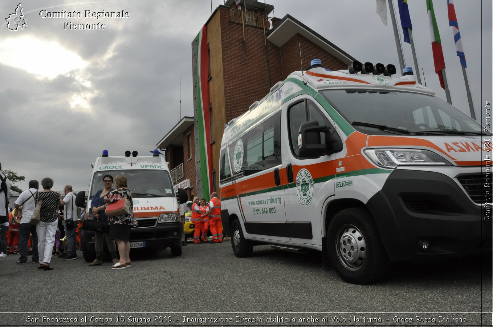 San Francesco al Campo 15 Giugno 2019 - Inaugurazione Elisosta abilitata anche al Volo Notturno - Croce Rossa Italiana - Comitato Regionale del Piemonte